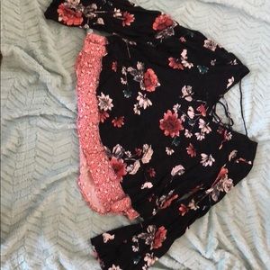 Floral bell sleeve shirt